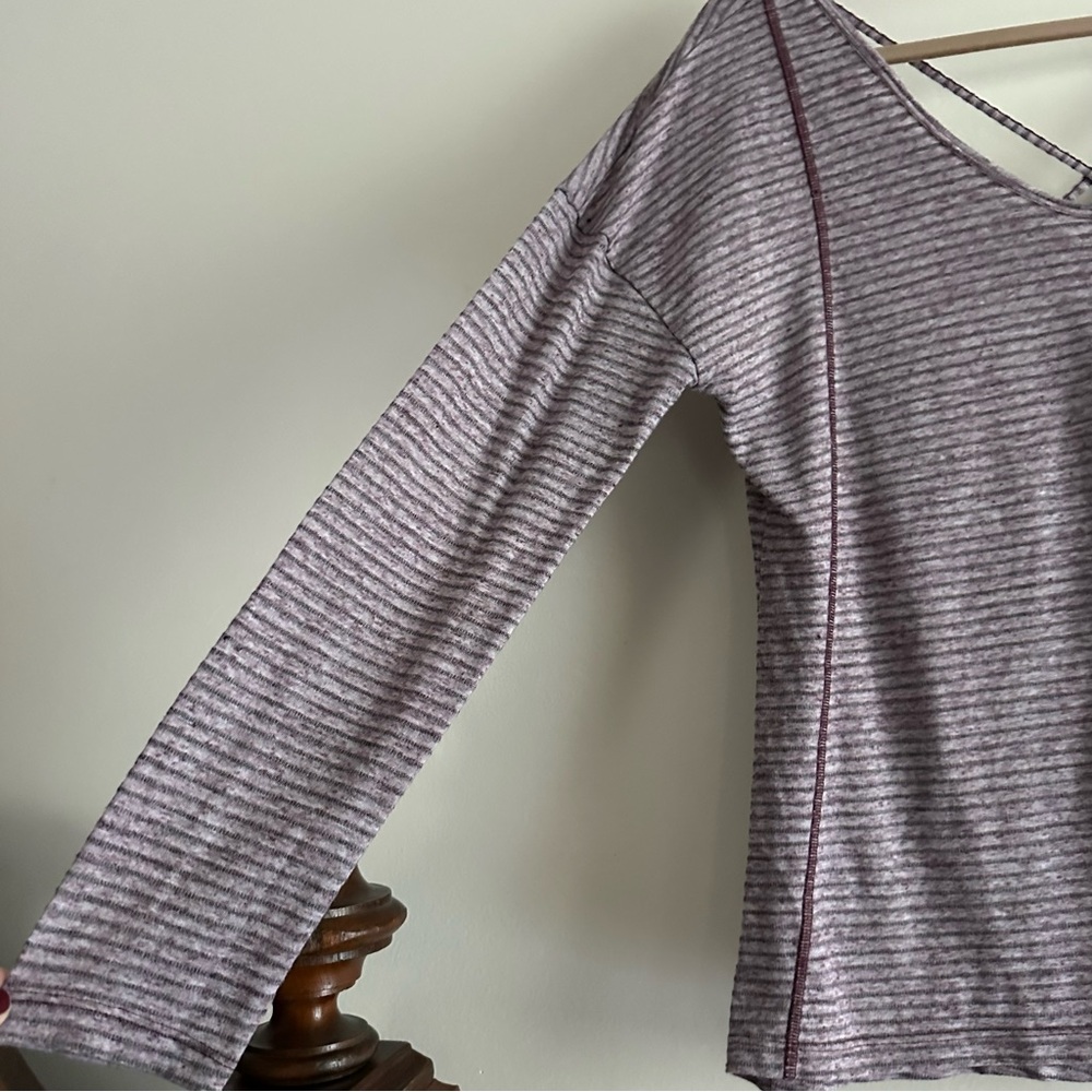 The North Face • Striped Long Sleeve‎ Cross Back Top - Picture 2 of 8